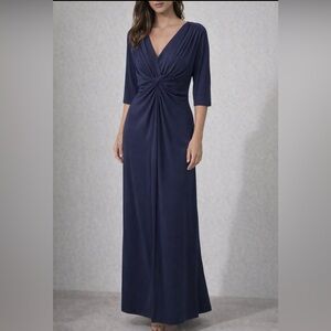 Elegant Blue Long Sleeve Dress